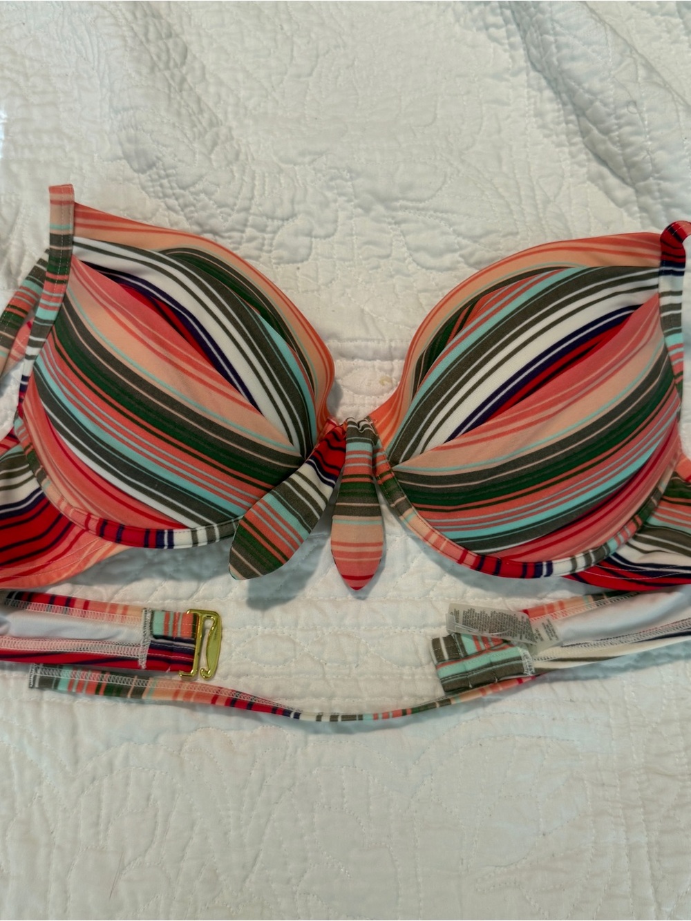 Victoria’s Secret Vintage Striped Push-Up Halter Bikini Top 34D